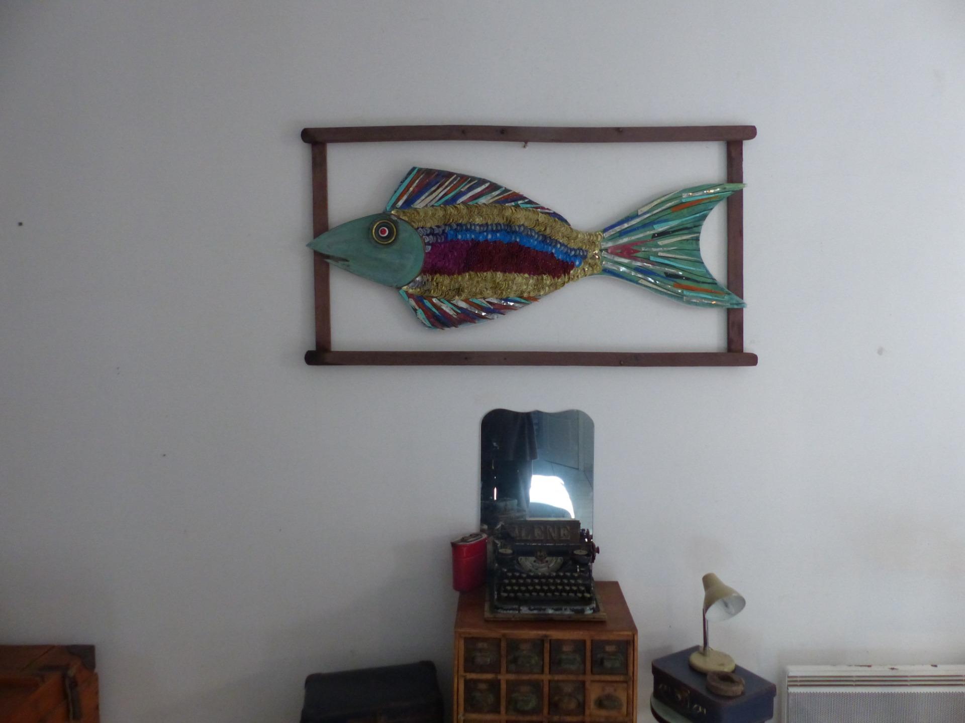 decoration poisson en bois