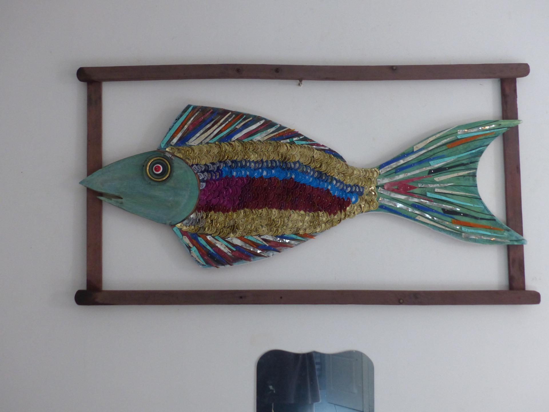 décoration poisson en bois