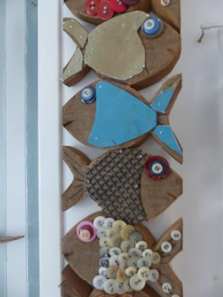 poisson décoré avec poche a huître et coque de bateau